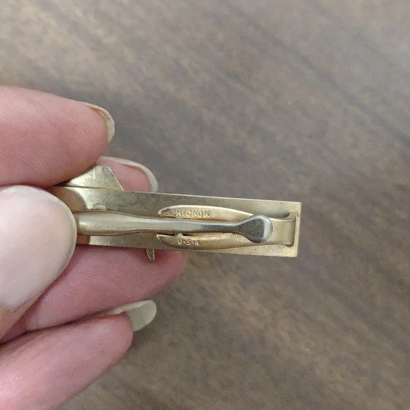 Gold and Brown Sword Fish Tie Clip - Picture 3 of 3